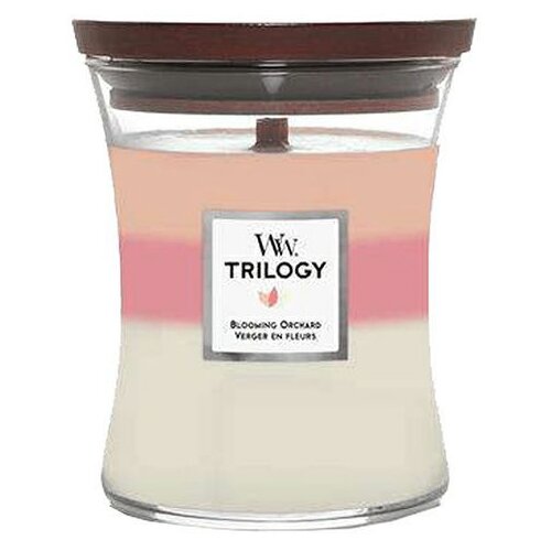 WoodWick Trilogy Blooming Orchard di&amp;scaron;eča sveča 275 g Slike