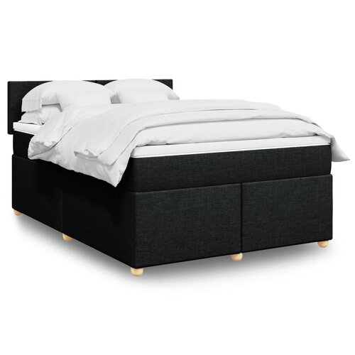 vidaXL Krevet s oprugama i madracem crni 140 x 190 cm od tkanine Cene