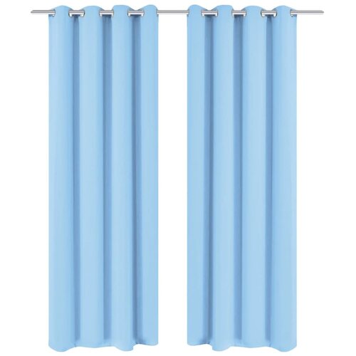 vidaXL Zatemnitvene zavese 2 kosa z obročki 135x175 cm turkizne barve, (20768075) Cene