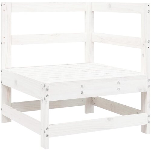  7-dijelni set vrtnih sofa bijeli od masivne borovine Slike