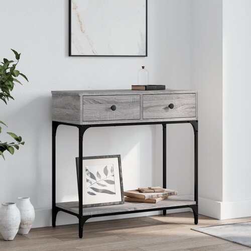 vidaXL Konzolni stol siva boja hrasta 75x34 5x75 cm konstruirano drvo Cijene