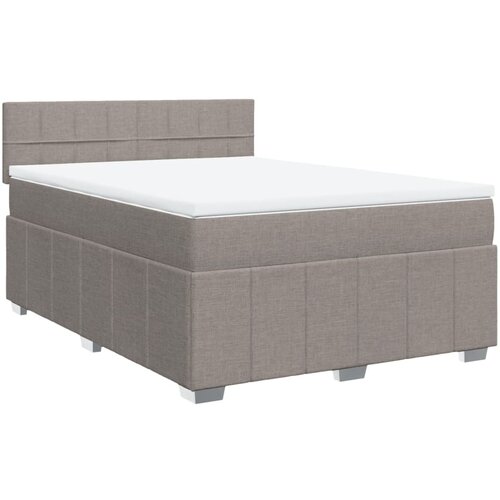 VidaXL Krevet s oprugama i madracem smeđesivi 160x200 cm tkanina Slike