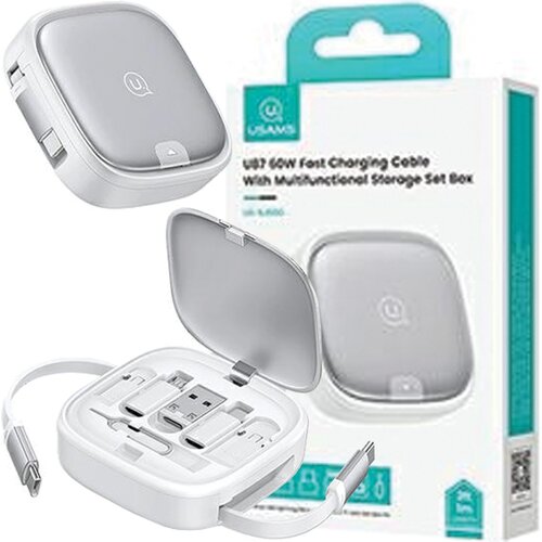 Usams 3V1 MICROUSB USB-C ZVILNI KABEL ZA LIGHTNING 60W SREBRN S &Scaron;KATLO, (21980409) Cene