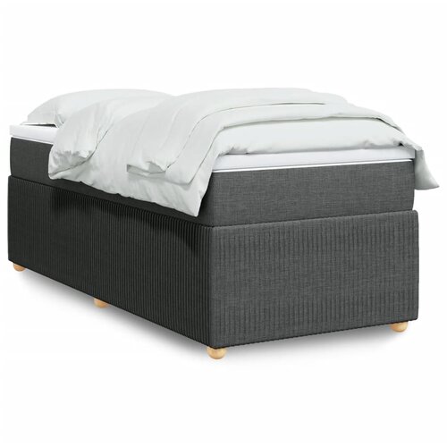 VidaXL Krevet s oprugama i madracem tamnosivi 90 x 190 cm od tkanine Slike