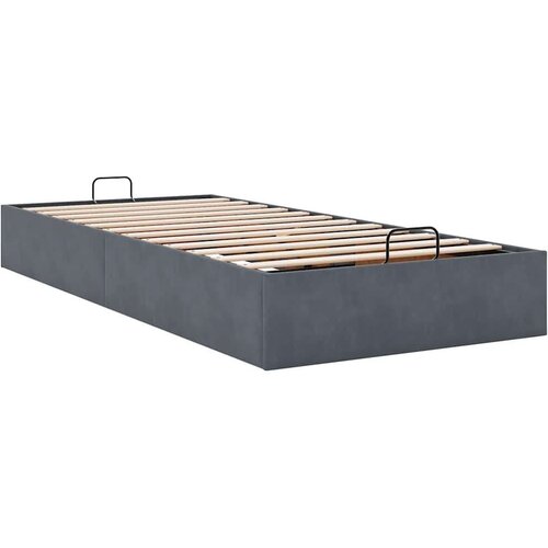 VidaXL okvir za krevet bez madraca tamnosivi 90x200 cm bar&amp;scaron;unasti Slike
