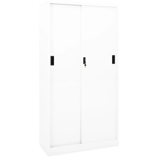 vidaXL pisarniška omara z drsnimi vrati bela 90x40x180 cm jeklo Cene