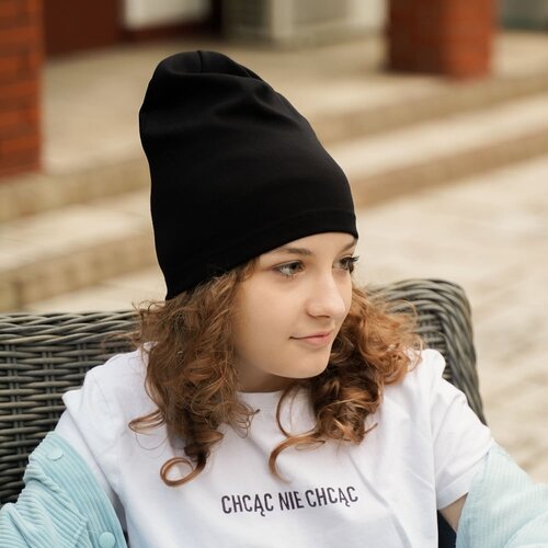 AGBO Girl&amp;#039;s spring/ autumn set: hat and tube scarf black Hazelka Slike