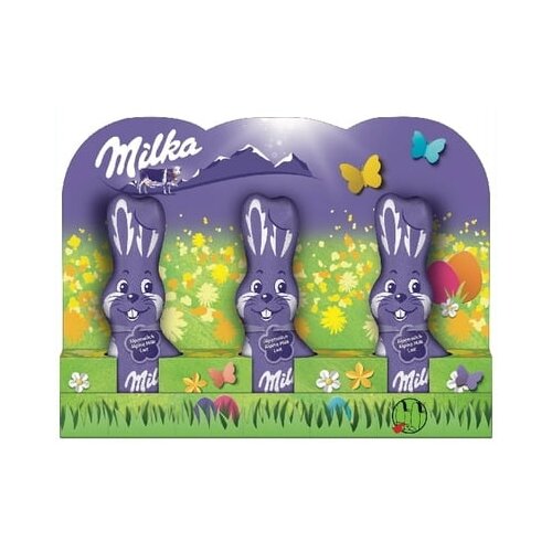 Milka Nasmejani zajček - mlečna čokolada - set 3 kosov Slike