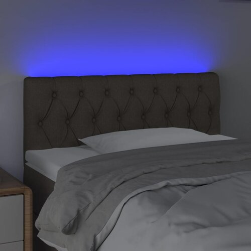  LED uzglavlje smeđesivo 90 x 7 x 78/88 cm od tkanine Slike