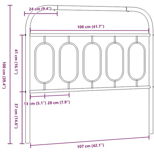  Metalno zamjensko uzglavlje bijelo 107 cm Slike