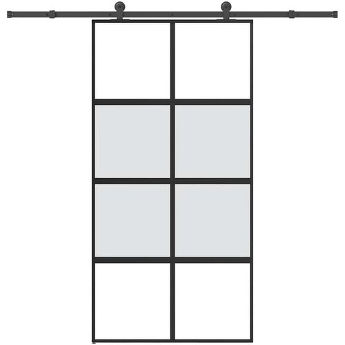 VidaXL klizna vrata s priborom 102,5x205 cm kaljeno staklo i aluminij Slike
