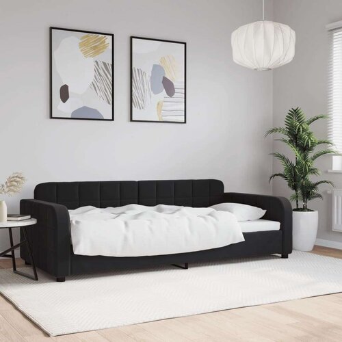  Raztegljiva postelja črna 90x190 cm žamet Slike