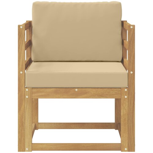  2 Komad Set vanjskih sofa Poliester Bijela i Bež Slike