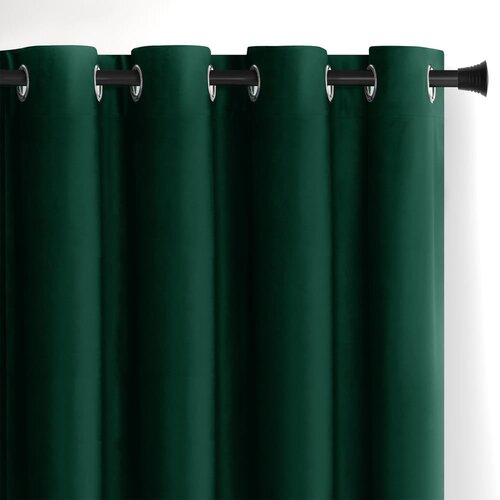 Restilo Tamno zelena zavjesa za djelomično zamračenje od samta 140x245 cm Eyelets &amp;ndash; Slike