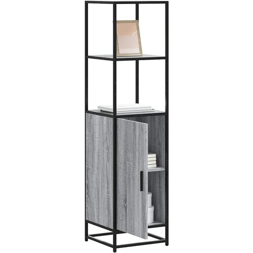 Furnova Visoka omara siva sonoma 35,5x35x139 cm inž. les in kovina, (21954171) Cene