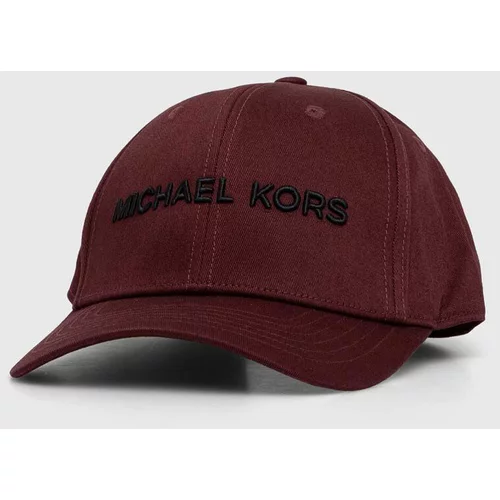 Michael Kors Pamučna kapa sa šiltom boja: bordo, s aplikacijom