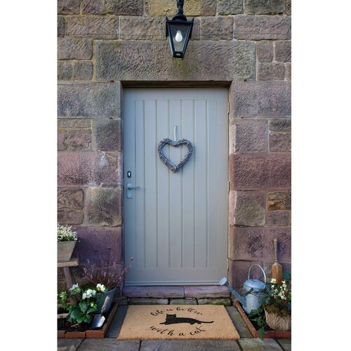 Artsy Doormats Predpražnik iz kokosovih vlaken 40x60 cm Life Is Better With a Cat &amp;ndash; Slike
