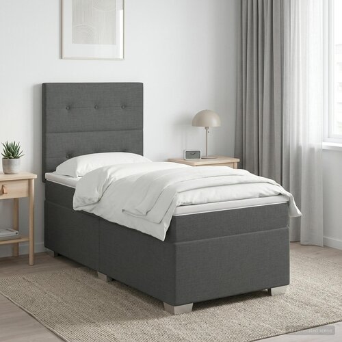  Boxspring krevet s madracem Tamnosiva 100 x 200 cm Tkanina Cijene
