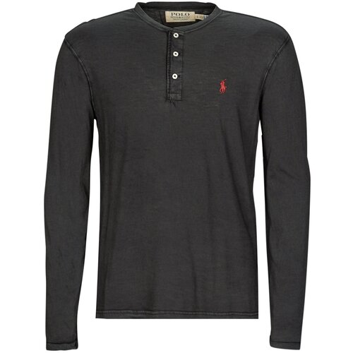 Polo Ralph Lauren T-SHIRT AJUSTE COL TUNISIEN EN COTON Crna Slike