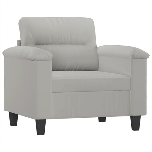  Fotelja s tabureom svjetlosiva 60 cm od mikrovlakna Slike