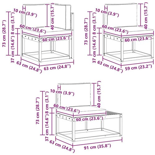 Set vanjskih sofa s jastukom 6 Komad Prirodna i antracit Slike