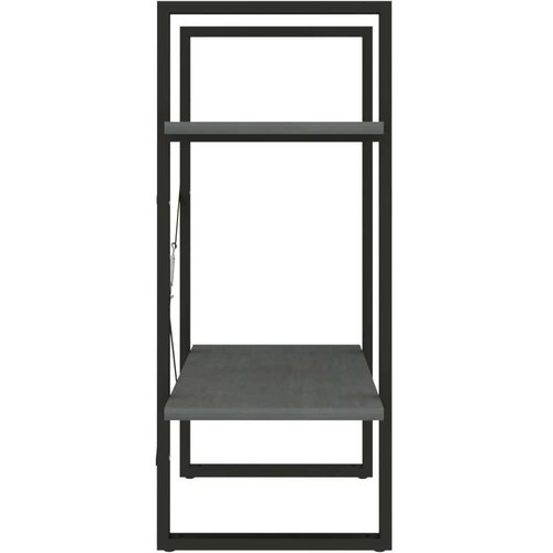 VidaXL Knjižna omara 2-nadstropna siva 60x30x70 cm trdna borovina Slike