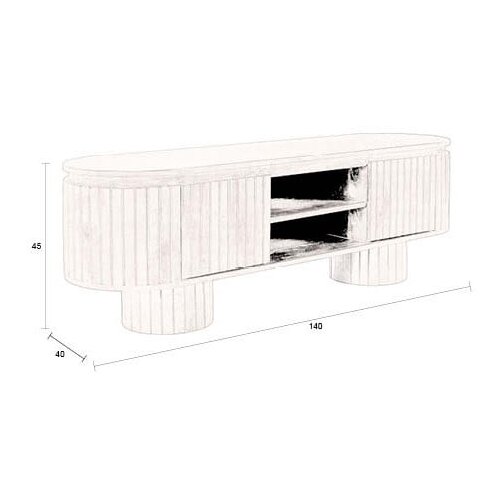 Dutchbone Temno rjava TV omarica iz masivnega manga 140x45x40 cm Kenji &amp;ndash; Slike