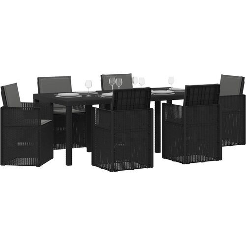  Vrtni set za objed s jastukom 7 pcs Antracit PP Slike