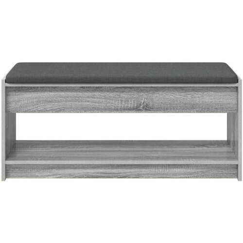 Klupa za hodnik s jastukom Siva Sonoma 100 x 38 x 46 cm Slike