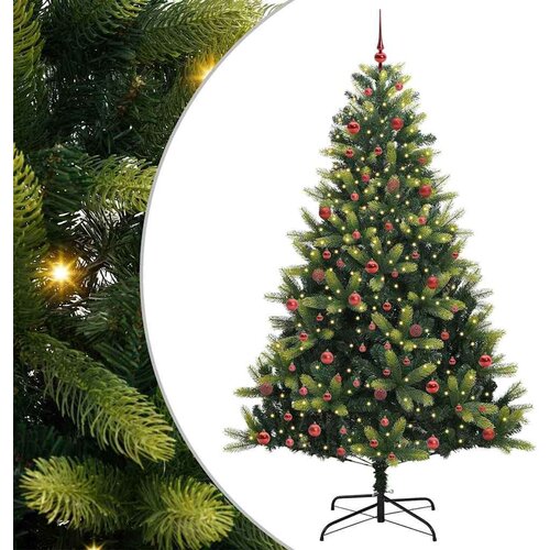 vidaXL Umjetna zložljiva božićna jelka s 300 LED diodami Zelena 210 cm Cene