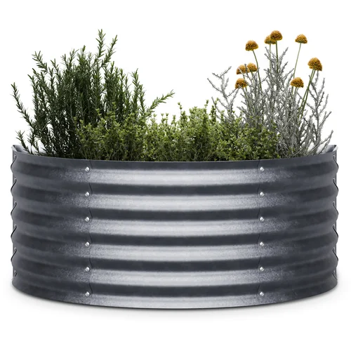 Blumfeldt Dvignjena gredica High Grow Half Circle, 105 x 60 x 43 cm, iz valovite jeklene pločevine, enostavna za montažo, odporna proti rji in mrazu Blumfeldt Dvignjena gredica High Grow Half Circle, 105 x 60 x 43 cm, iz valovite jeklene pločevine, enostavna za montažo, odporna proti rji in mrazu
