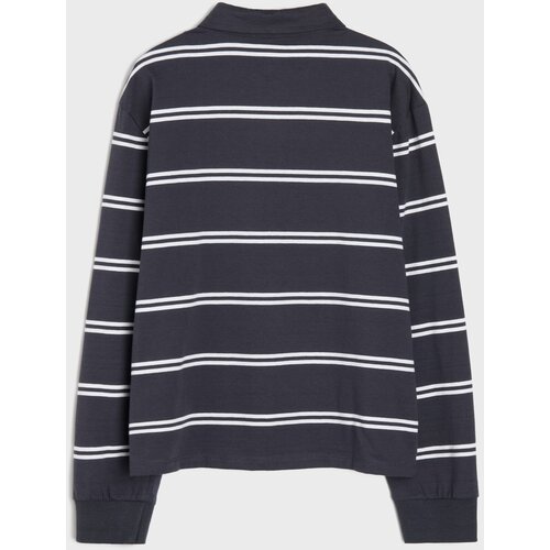 Sinsay Oversized pamučna polo majica s prugama Slike