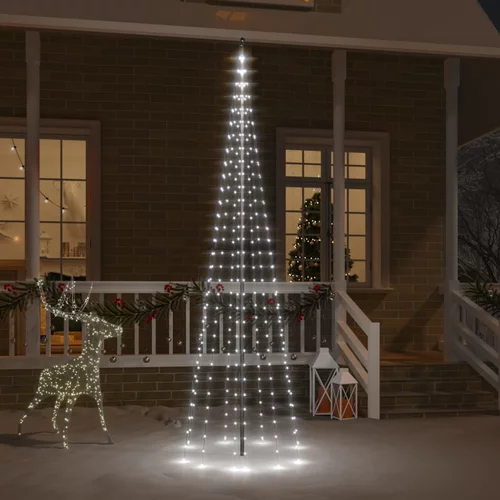 vidaXL Božićno drvce na stijegu 310 LED žarulja hladne bijele 300 cm
