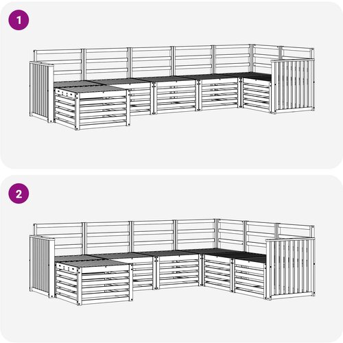  Set vanjskih sofa 7 kom. Prirodna 306 x 128,5 x 73 cm Slike