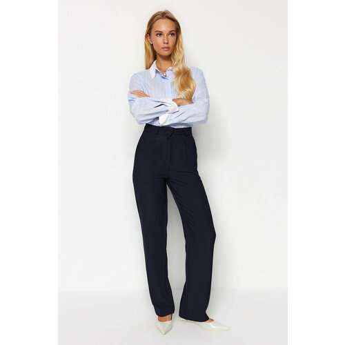 Trendyol Navy Blue Woven Trousers Slike