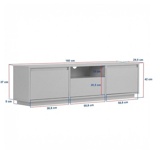 Kalune Design Bijela/u prirodnoj boji TV komoda u dekoru bora 160x42x30 cm Sentinel &amp;ndash; Slike