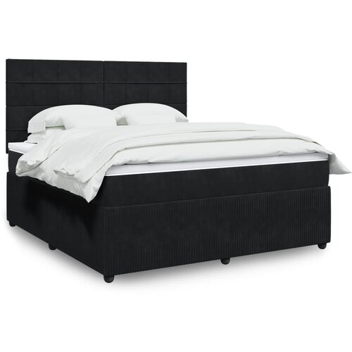 vidaXL Box spring postelja z vzmetnico črna 180x200 cm žamet Cene