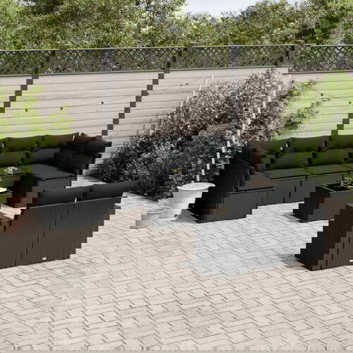 vidaXL 10-dijelni set vrtnih sofa s jastucima crni od poliratana Cijene