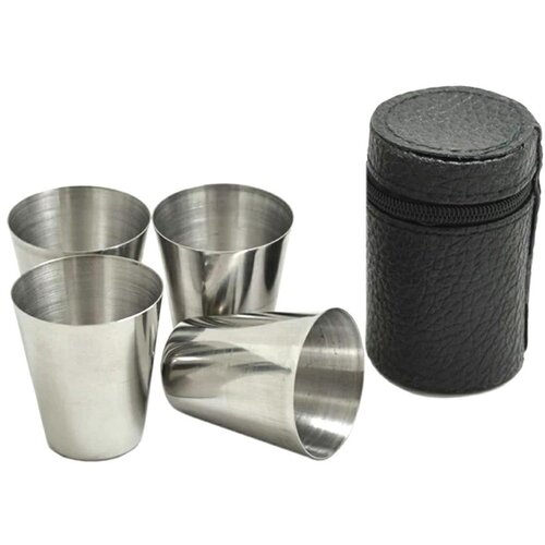  Set od 4 prijenosne ča&amp;scaron;e od nehrđajućeg čelika 30ml + vrećica Slike