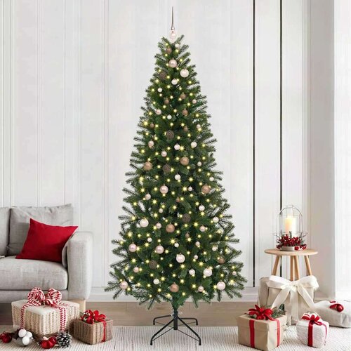 vidaXL Umestno božično drevo med 300 LED Zelena 240 cm PE in PVC Cene