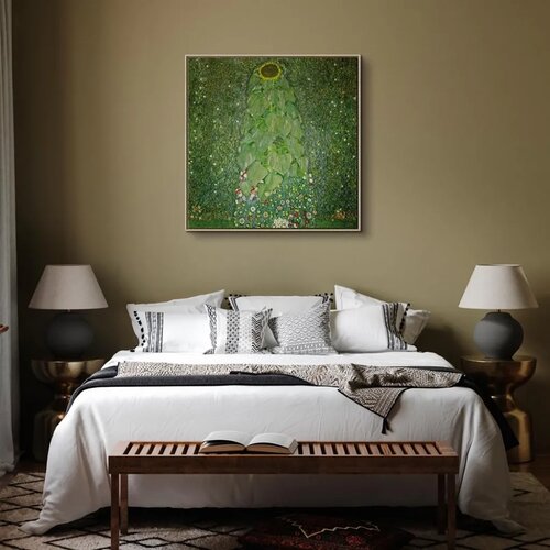  Slika - Gustav Klimt &amp;ndash; The Sunflower 40x40 U prirodnom drvenom okviru Slike