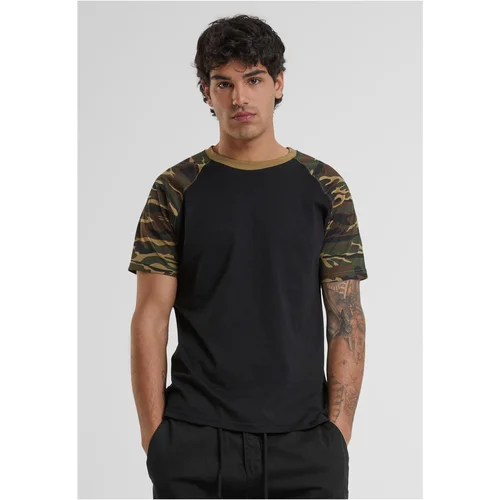 Urban Classics Raglan contrasting blk/woodcamo t-shirt