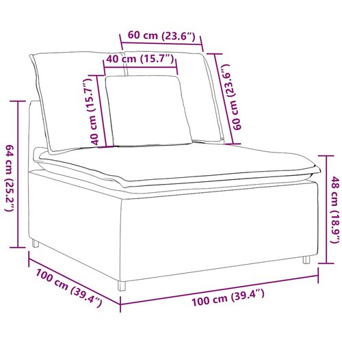  Modularna sofa s jastucima plava 100 cm Slike