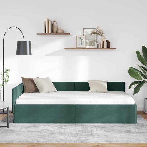  Kutni okvir kreveta Tamnozelena 100 cm x 200 cm Bar&amp;scaron;un Slike