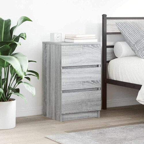 VidaXL Noćni ormarići s 3 ladice 2 kom sivi sonoma 39x35x65 cm Slike