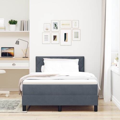 VidaXL Box Spring Krevet s Madracem i LED Tamnosiva 120x190 cm Bar&amp;scaron;un Slike