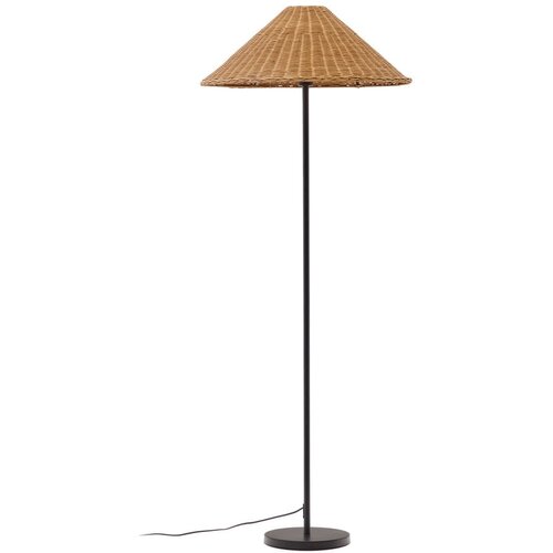 Kave Home Crna/u prirodnoj boji stojeća svjetiljka sa sjenilom od ratana (visina 154 cm) Urania &amp;ndash; Slike