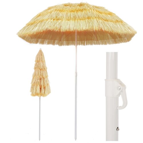 vidaXL Senčnik za na plažo 180 cm naravne barve havajski stil, (20801054) Cene