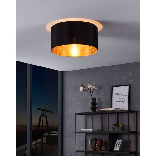 Eglo plafonjera Zaragoza 900144, 1x E27, Ø47,5 cm, crna/zlatna s uzorkom Cene