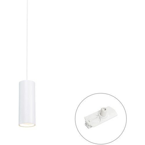 QAZQA Professional Design hanglamp wit incl. rail adapter 1-fase - Iconic Tubo Cene